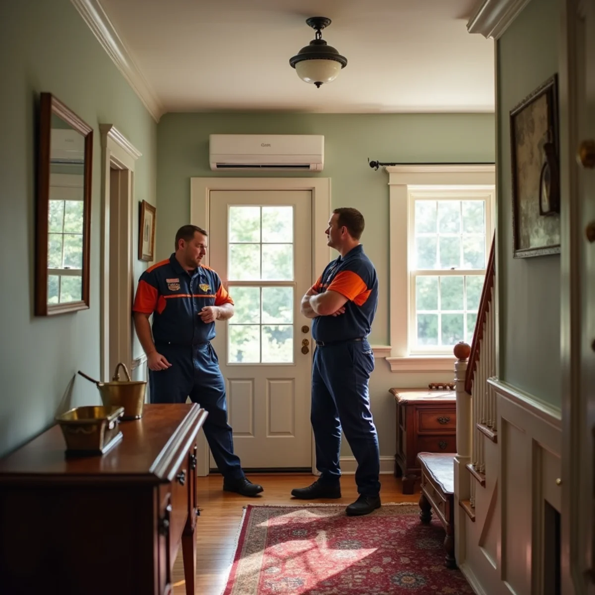 Historic Maryland home with a discreet ductless mini-split for cooling