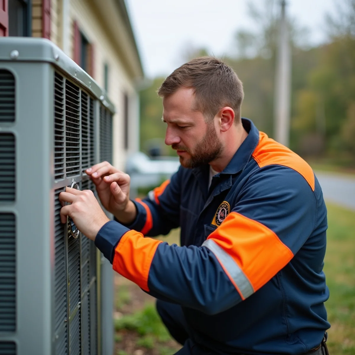 HVAC technician providing service in Highland, MD