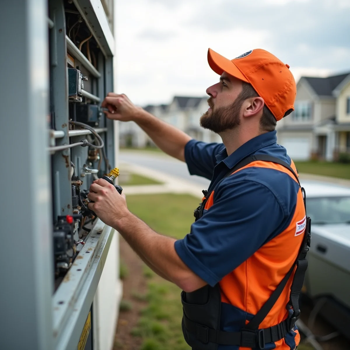 HVAC technician providing service in Urbana, MD